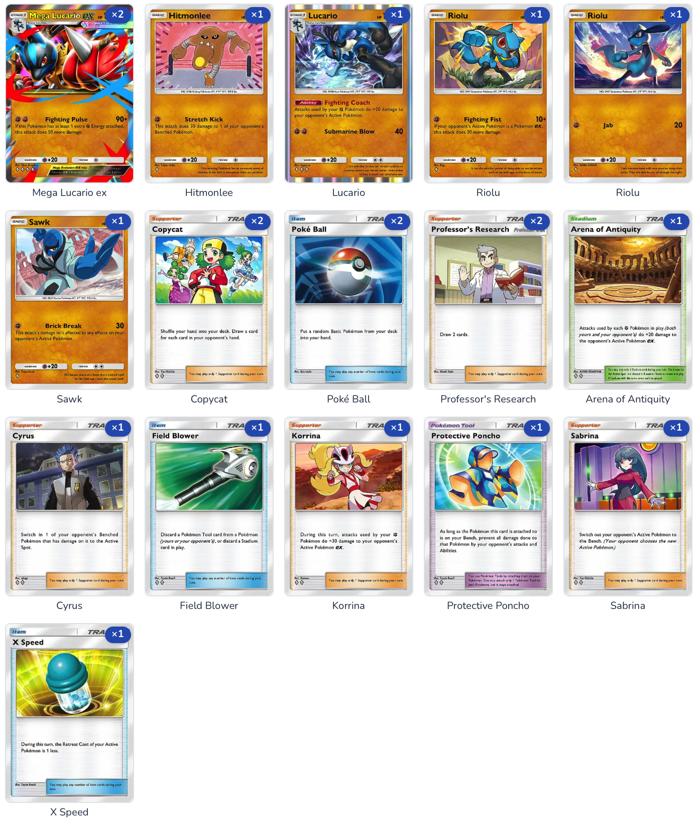 Credit: PGX | LikoUnites 2nd place finish in the TCGPocket Community Series Hitmonlee and Sawk